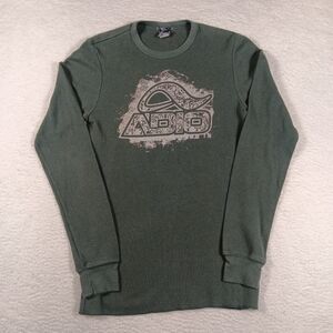 Vintage Adio Shirt Mens Medium Green Thermal Skateboard Grunge Y2K 2000s